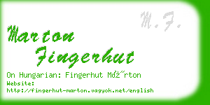 marton fingerhut business card